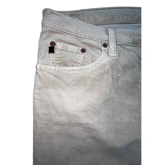 AG Adriano Goldschmied Women's Beige Corduroy Pants Boot Cut 31R Designer 34" - Picture 2 of 9